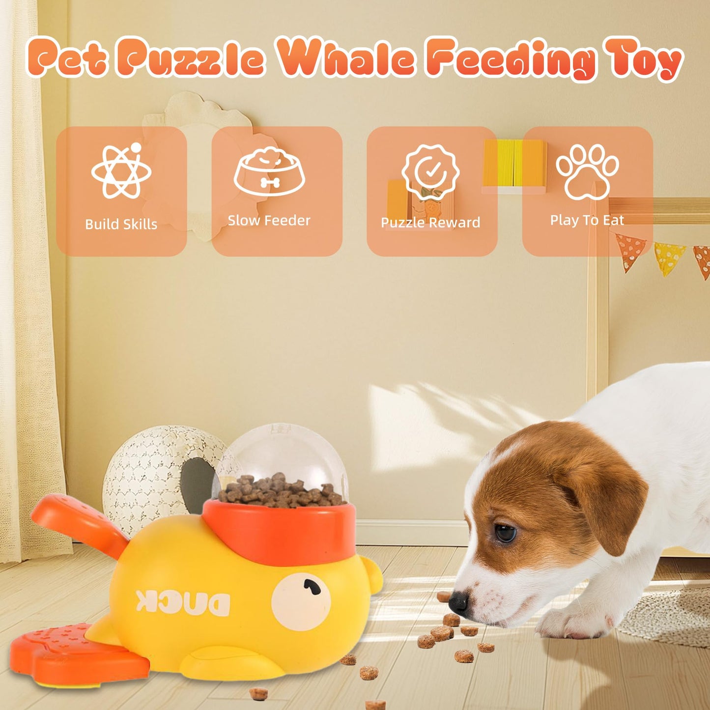 Interactive Duck Treat Dispenser - Slow Feeder Puzzle Toy for Dogs & Cats