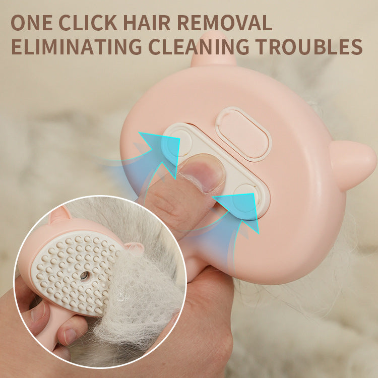 Steam Pet Grooming Brush - Rechargeable Self-Cleaning